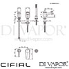 Cifial 32470SY U Techno 65 Concealed Manual Bath Shower Mixer Dimensions